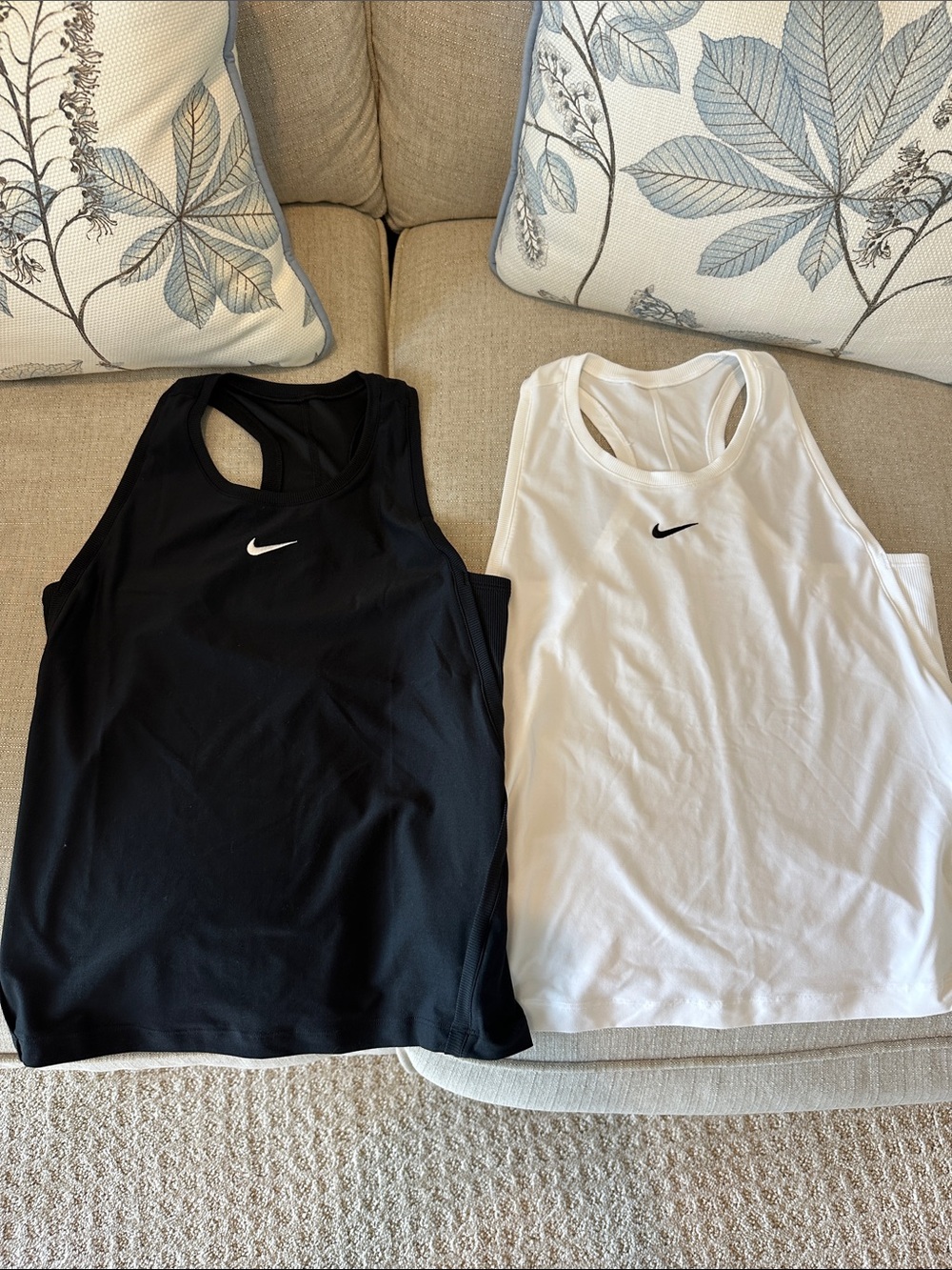 Nike Women’s Racerback Tank Tops — Black & White Pair